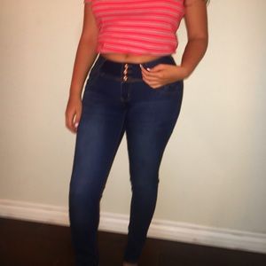 Gogo Star high waisted blue jeans